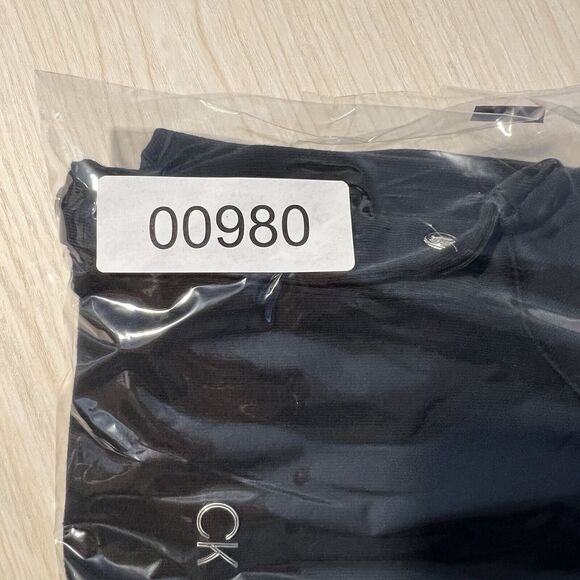 Womens Calvin Klein M Black Shirt Dress Classic Everyday SS Midi Sheath Logo - Picture 9 of 9